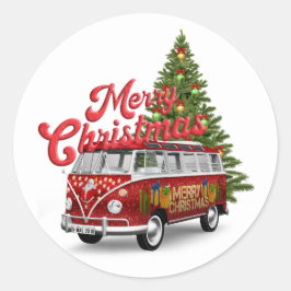 Merry Christmas Van Runder Aufkleber