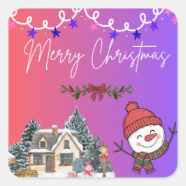 Merry Christmas Vibrant Sticker