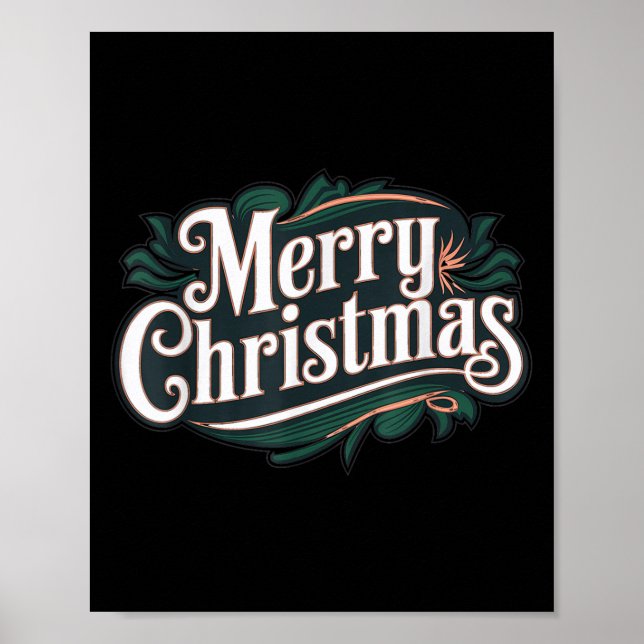 Merry Christmas Vintage Festive Holiday Nk Xmas  Poster (Vorne)