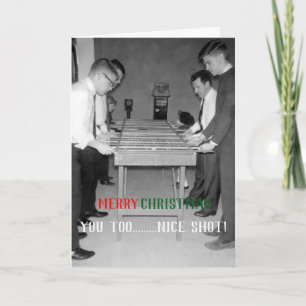 MERRY CHRISTMAS VINTAGES FOOSBALL FUZBOLL FOTO FEIERTAGSKARTE