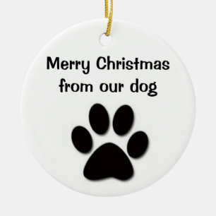MERRY CHRISTMAS VON UNSEREN HUNDEN KERAMIK ORNAMENT