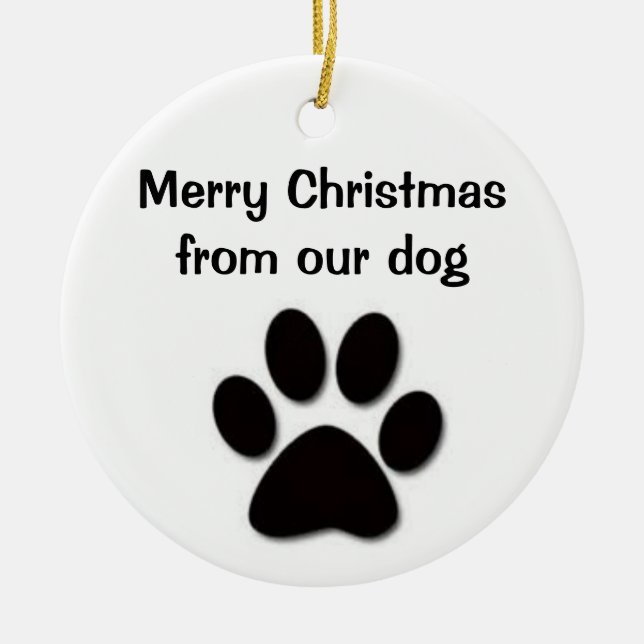MERRY CHRISTMAS VON UNSEREN HUNDEN KERAMIK ORNAMENT (Vorne)