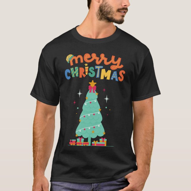 MERRY CHRISTMAS - Weihnachtsbaum T-Shirt (Vorderseite)