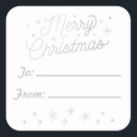 MERRY CHRISTMAS / Weihnachtsmarken Quadratischer Aufkleber<br><div class="desc">Ein individuell gestalteter Weihnachtsaufkleber, den Sie für die Urlaubssaison individuell gestalten können! Inspiriert von den Weihnachtsliedern der Weihnachtszeit, die Texte "We want you a Frory Christmas" ist eine großartige Möglichkeit, Holiday Cheer zu einem besonderen Liebsten oder Bekannten ausdrücken. Sie können sogar die Farbe des Hintergrunds ändern, um Ihr Packpapier /...</div>