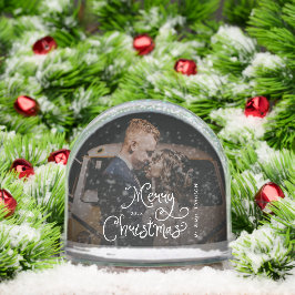 Merry Christmas Whimsical Script  Custom Photo  Schneekugeln