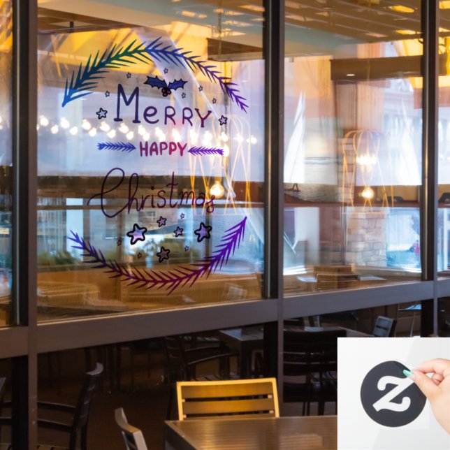 Merry Christmas Window Cling Fensteraufkleber (Restaurantfenster)