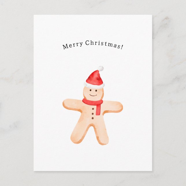 Merry Christmas Winter Gingerbread Man Card Postkarte (Vorderseite)