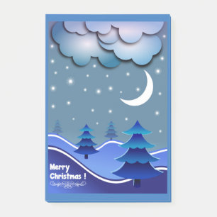 "MERRY CHRISTMAS" WINTER SCENE POST-IT KLEBEZETTEL