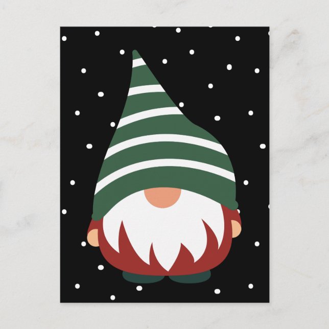 MERRY CHRISTMAS | Winterurlaubsgnome Postkarte (Vorderseite)