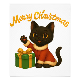 Merry Christmas with Emi the Black Cat Fotodruck