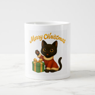 Merry Christmas with Emi the Black Cat Jumbo-Tasse