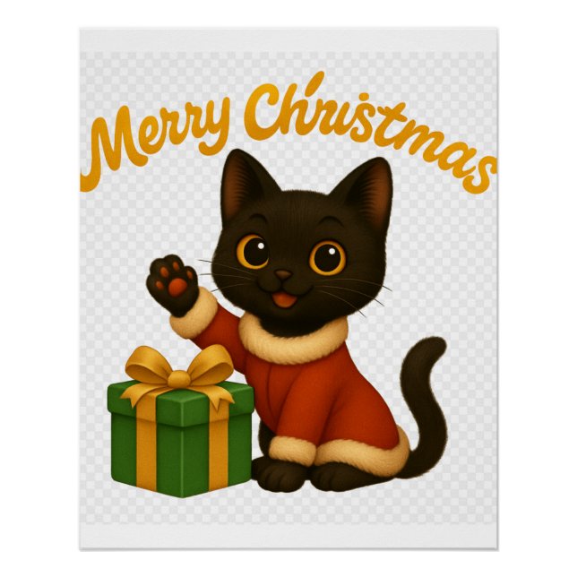Merry Christmas with Emi the Black Cat Poster (Vorderseite)