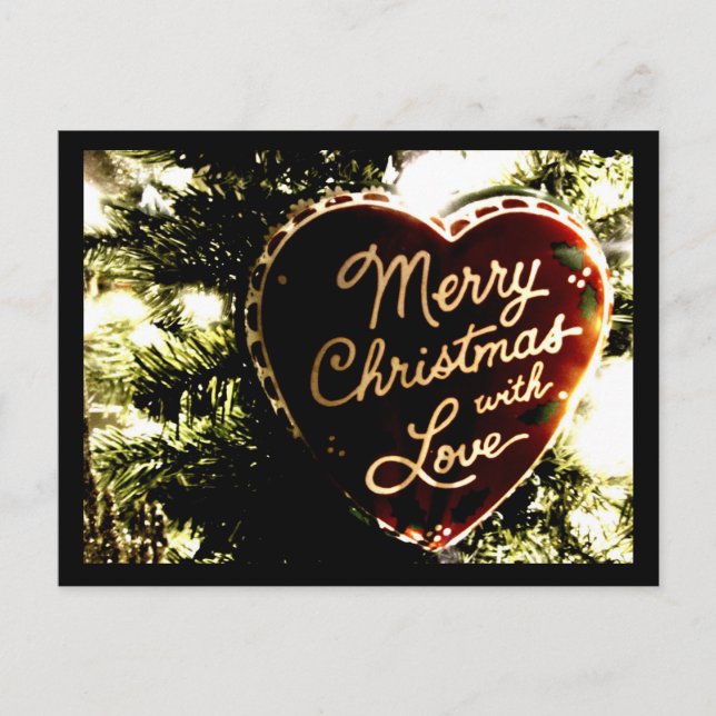 Merry Christmas with Love Wird Postkarte (Vorderseite)