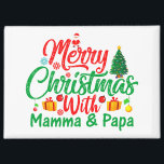 Merry Christmas with Mamma & Papa-42705 Magnet<br><div class="desc">Celebrate the joy of Christmas with mamma and papa. Perfect festive family design for gifts,  apparel,  and holiday memories. (You may search for design code 42705 to explore more matching items.).</div>