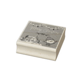 Merry Christmas Wood Art Stamp Gummistempel