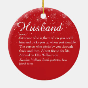 Merry Christmas World's Best Husband Definition Keramik Ornament