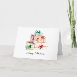 Merry Christmas Wrapped Gifts Dankeskarte