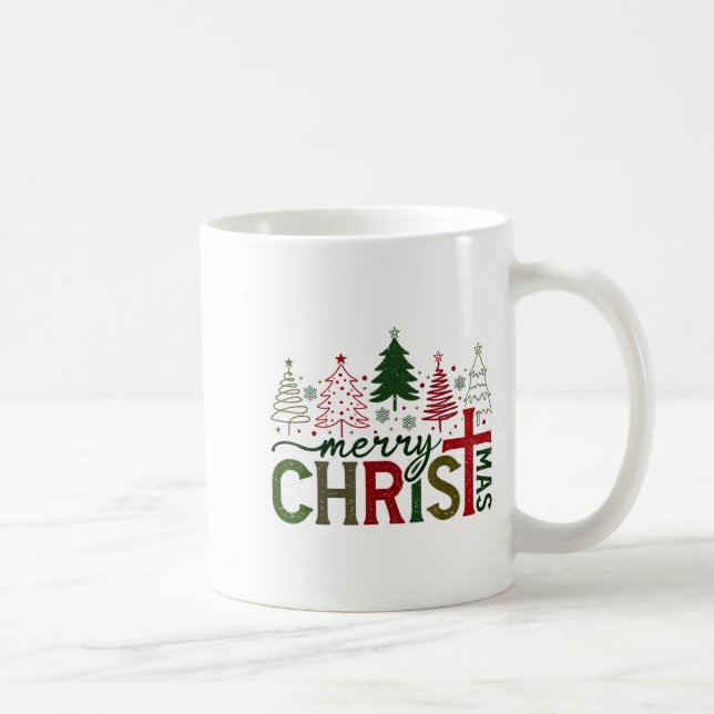 Merry Christmas Xmas Christian Jesus Family Pajama Kaffeetasse (Rechts)