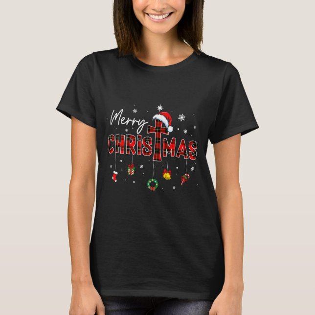 Merry Christmas Xmas Christian Jesus Holiday Famil T-Shirt (Vorderseite)
