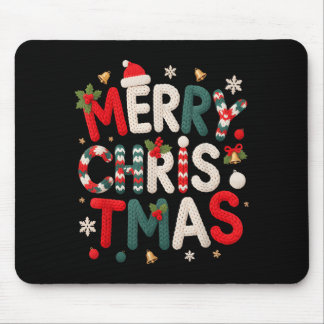 Merry Christmas Xmas Yarn Crochet Knitting Quilter Mousepad