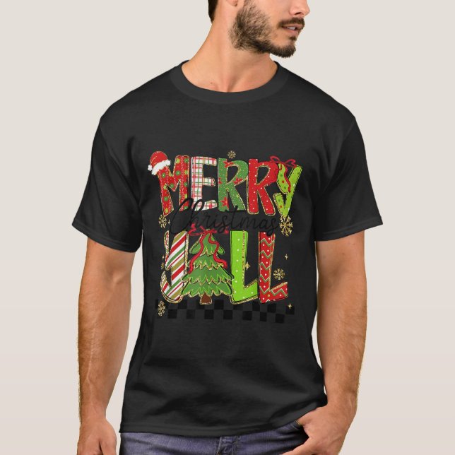 Merry Christmas Y’all Southern Christmas Tree Girl T-Shirt (Vorderseite)