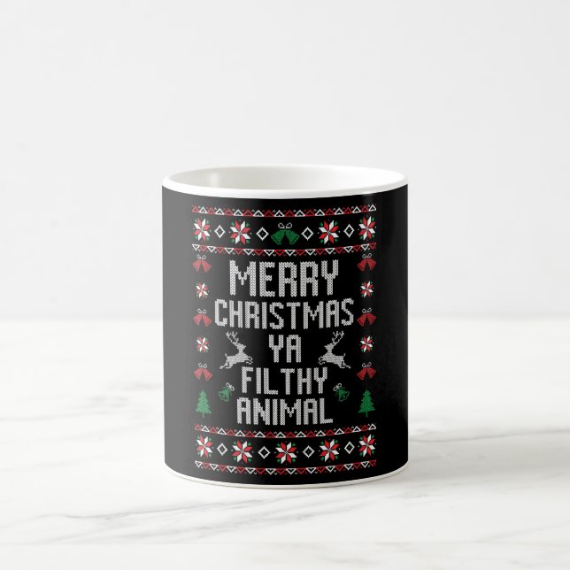 Merry Christmas Ya Filthy Animal Kaffeetasse (Mittel)