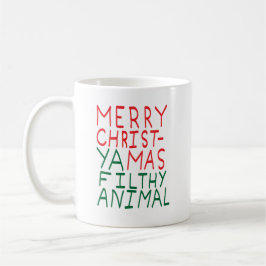 Merry Christmas ya filthy animal typography Kaffeetasse