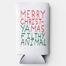 Merry Christmas ya filthy animal typography Selters Dosenkühler