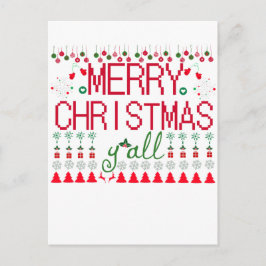 Merry Christmas Y'all Ugly Sweater Postkarte