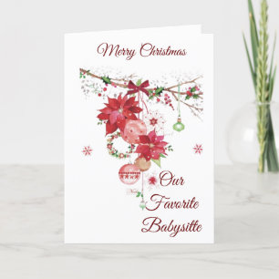 MERRY CHRISTMAS ZU *ZU UNSEREM BELIEBTEN BABYSITTE FEIERTAGSKARTE