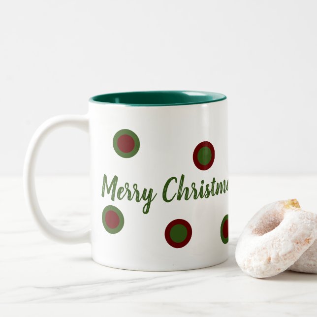 Merry Christmas Zweifarbige Tasse (Mit Donut)