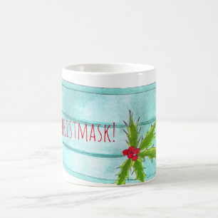 Merry Christmask Blue Face Mask Kaffeetasse
