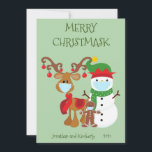 Merry Christmask Snowman 2021 Gesichtsmaske Feiertagskarte<br><div class="desc">Dieses Design kann in dem Bereich personalisiert werden, der durch das Ändern des Fotos und/oder Textes zur Verfügung gestellt wird. Sie können auch angepasst werden, indem Sie auf Vorlage personalisieren klicken und dann auf die Schaltfläche klicken, um weitere Optionen anzupassen, um die Hintergrundfarbe zu löschen oder zu ändern, Text hinzuzufügen,...</div>
