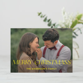 Merry Christmasse Family Foto Name Holiday Card Feiertagskarte