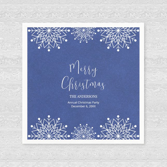 Merry Christmasse Snowflake Blue Paper Napkin Serviette (Von Creator hochgeladen)