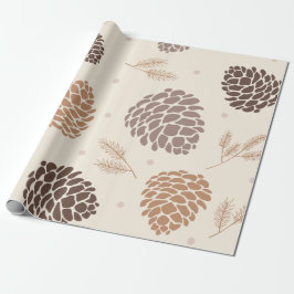 Merry Christmassenkiefer Blätter Baum Botanical W Geschenkpapier