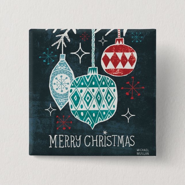 Merry Christmastime Ornaments Button (Vorderseite)