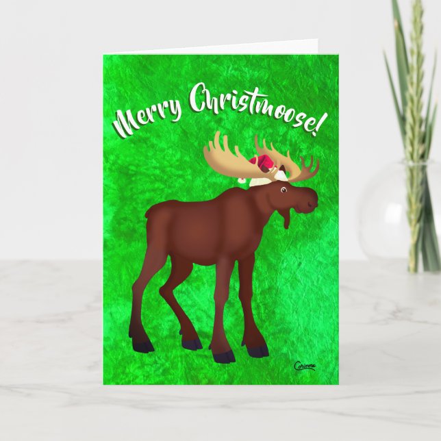 Merry Christmoose - 7" x 5" Karte (Vorderseite)
