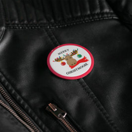 Merry Christmoose Funny Christmas Button