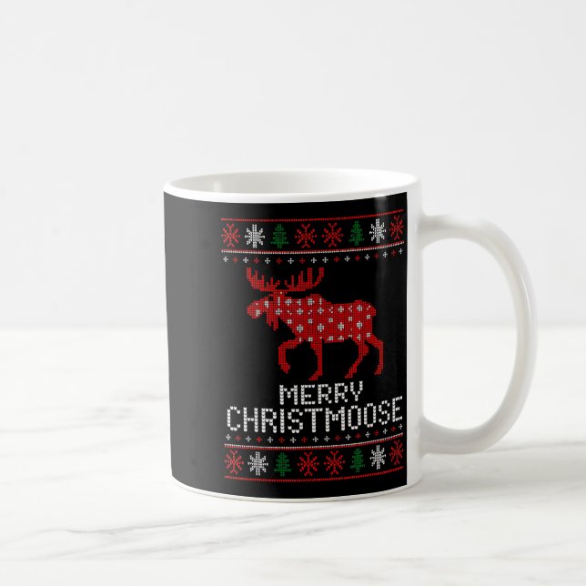 Merry Christmoose Funny Christmas Moose Sweater An Kaffeetasse (Rechts)