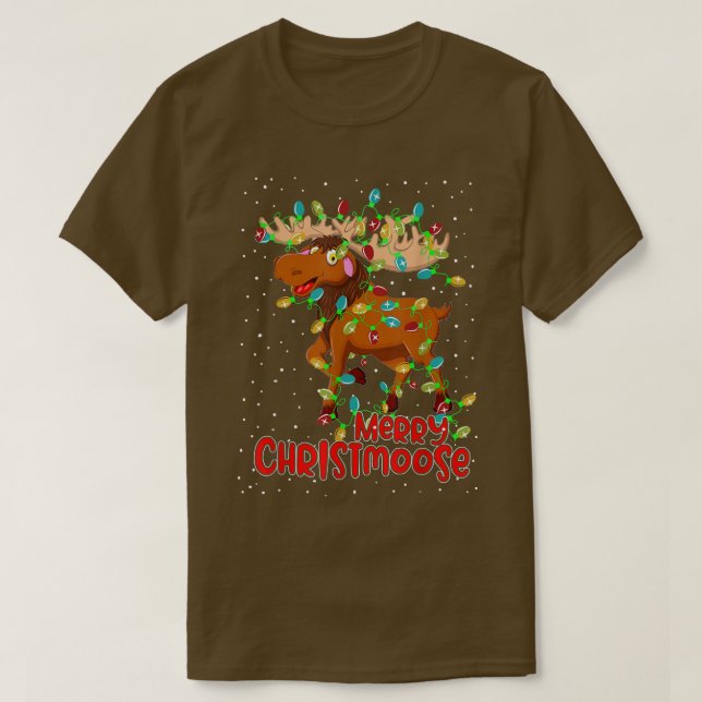 Merry Christmoose Funny Christmas Moose Xmas T-Shirt (Design vorne)