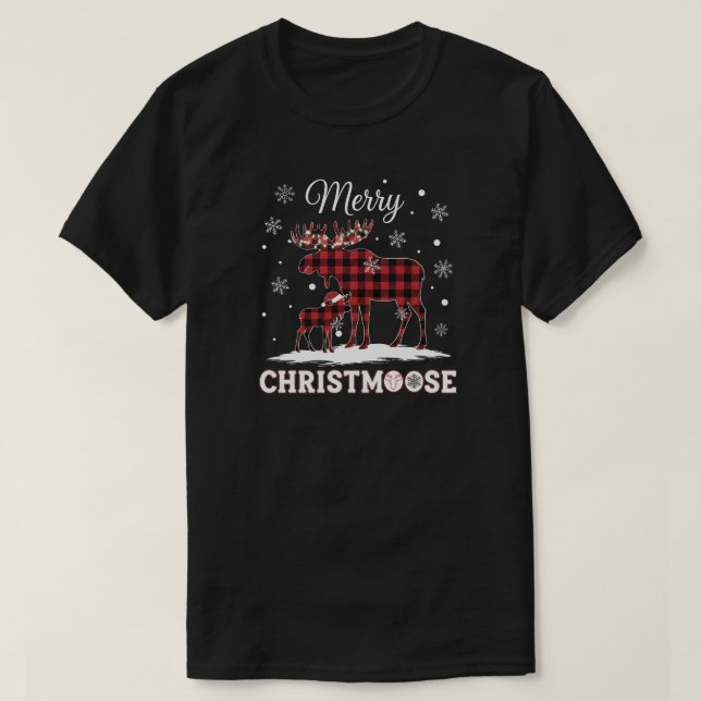 Merry Christmoose, Funny Rustic Christmas T-Shirt (Design vorne)