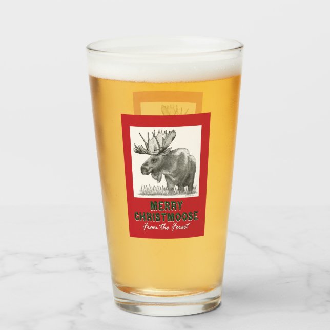 Merry Christmoose Glas (Vorne (Gefüllt))