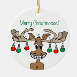 Merry Christmoose Holiday Keramik Ornament