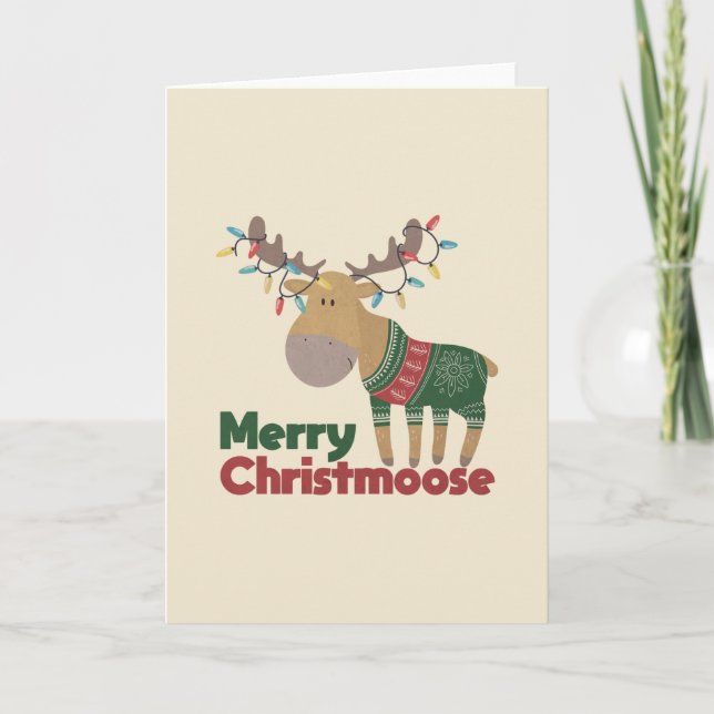 Merry Christmoose Karte (Vorderseite)