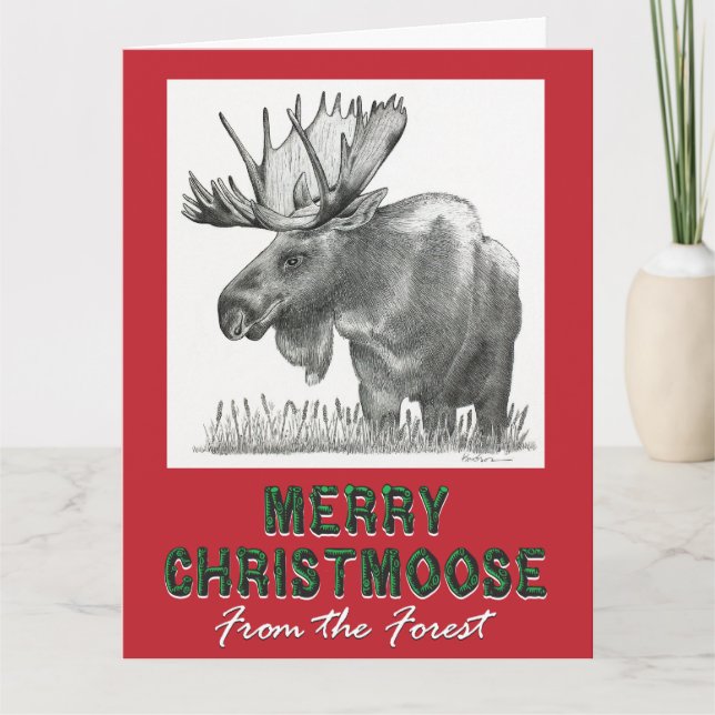 Merry ChristMoose Karte (Vorderseite)