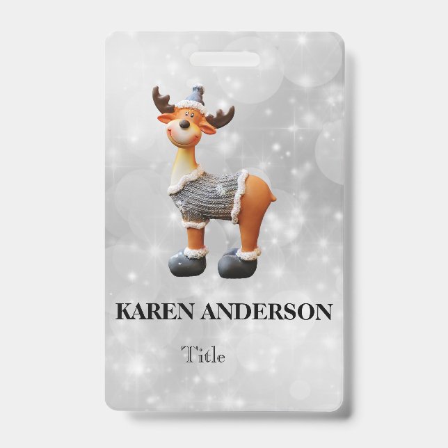 Merry Christmoose mit einem Hut Ausweis (Vorderseite)