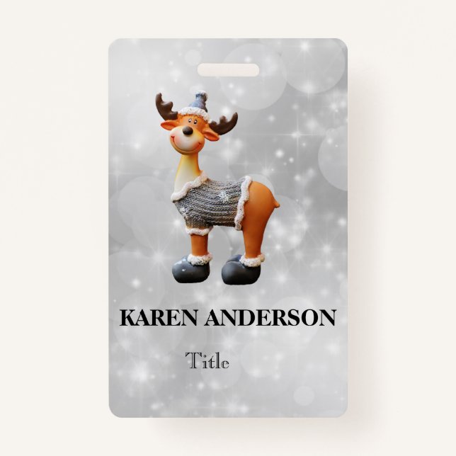 Merry Christmoose mit einem Hut Ausweis (Vorderseite)