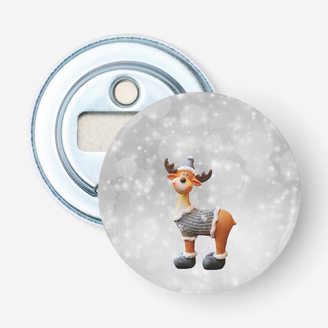 Merry Christmoose mit einem Hut Flaschenöffner (Vorderseite)