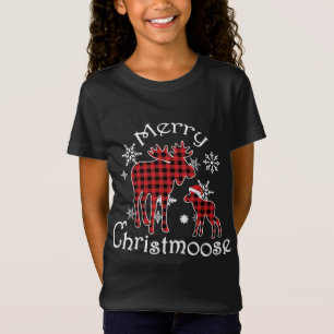 Merry Christmoose Moose Buffalo Red Kariert Christ T-Shirt